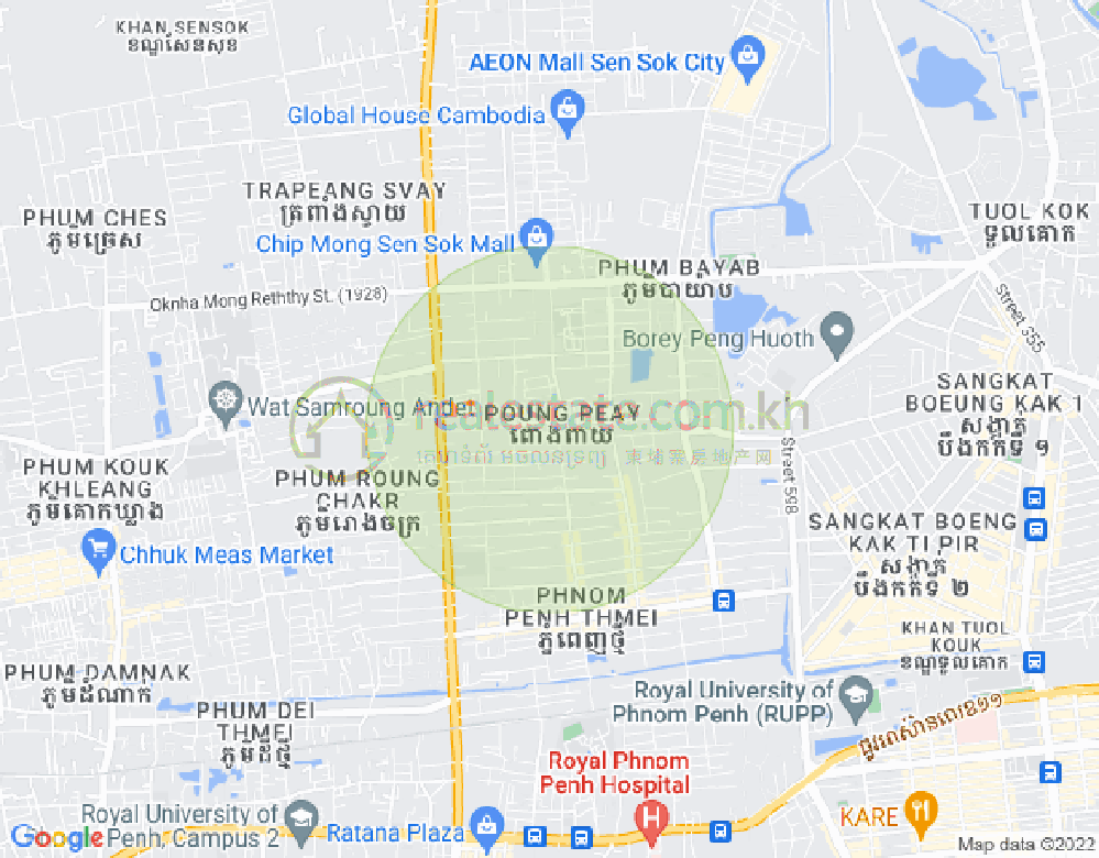 Карта Пномпень Тхмей, Сен Сок, Пномпень
