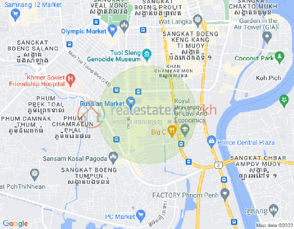 Mapa: Toul Tum Poung 1, Chamkarmon, Phnom Penh