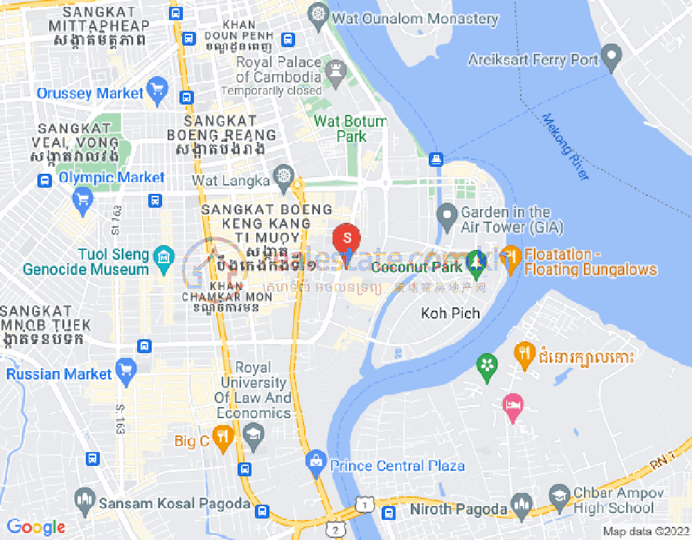 百色河分区, 占卡蒙, 金边地图