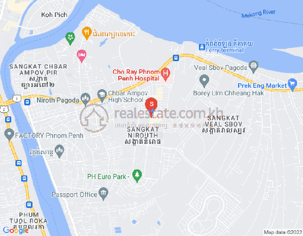 Map of Nirouth, Chbar Ampov, Phnom Penh