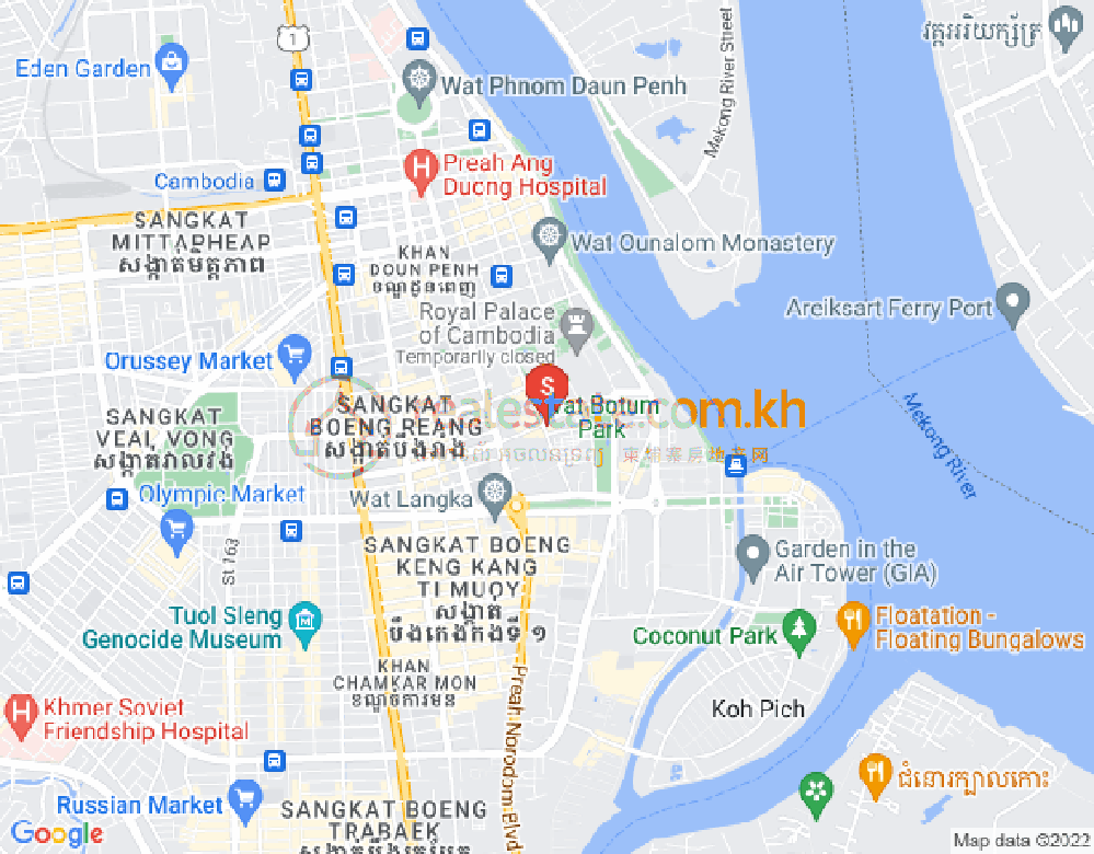 チャクトムク, ドーンペン, プノンペンの地図