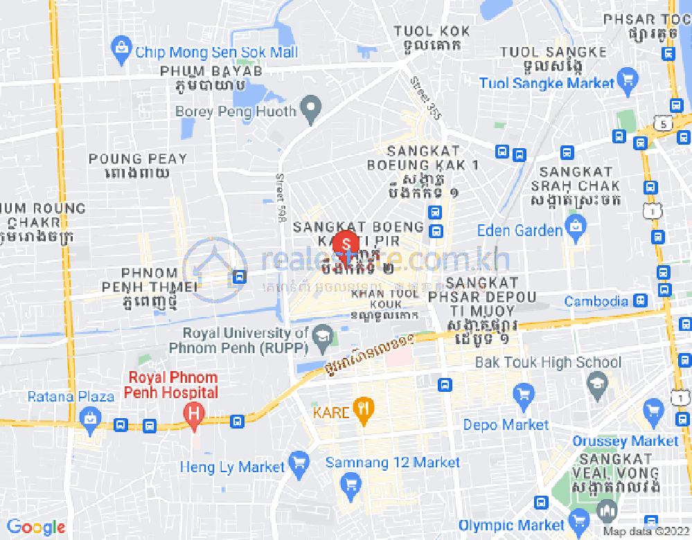 แผนที่ บึงกัก 2, ตวลโคก, พนมเปญ