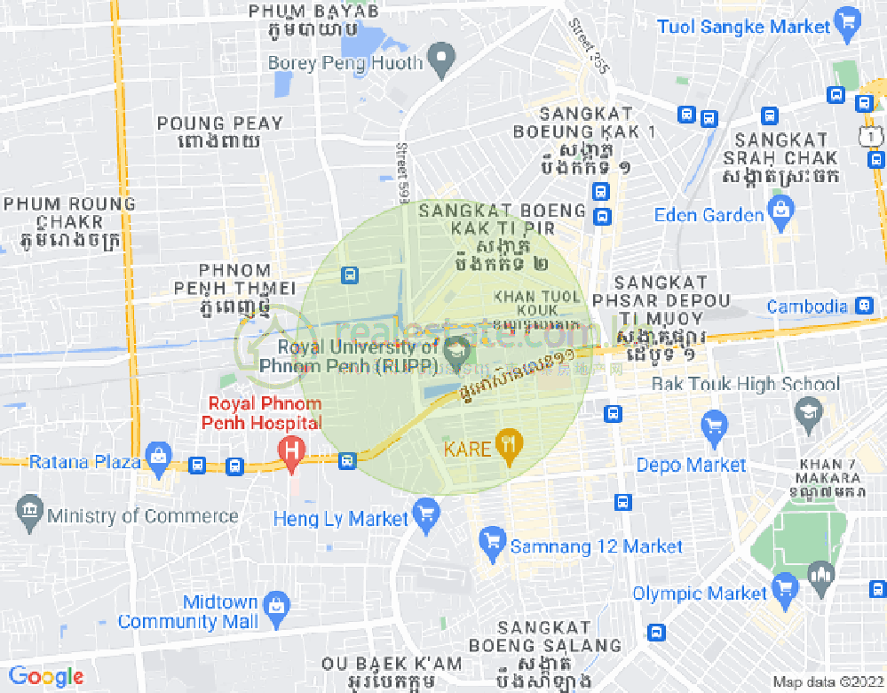 แผนที่ บึงกัก 2, ตวลโคก, พนมเปญ
