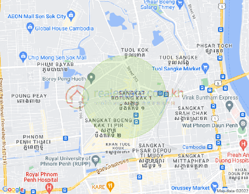 万谷湖1分区, 堆谷区, 金边地图