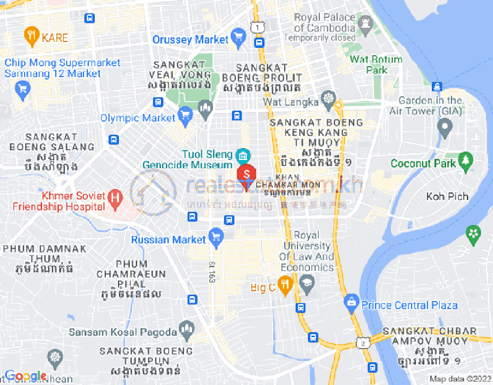 BKK 3, ボンケンコン, プノンペンの地図