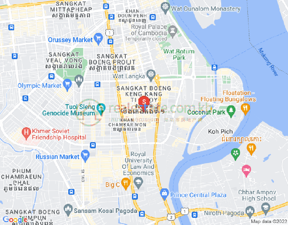 Map of BKK 1, Boeng Keng Kang, Phnom Penh