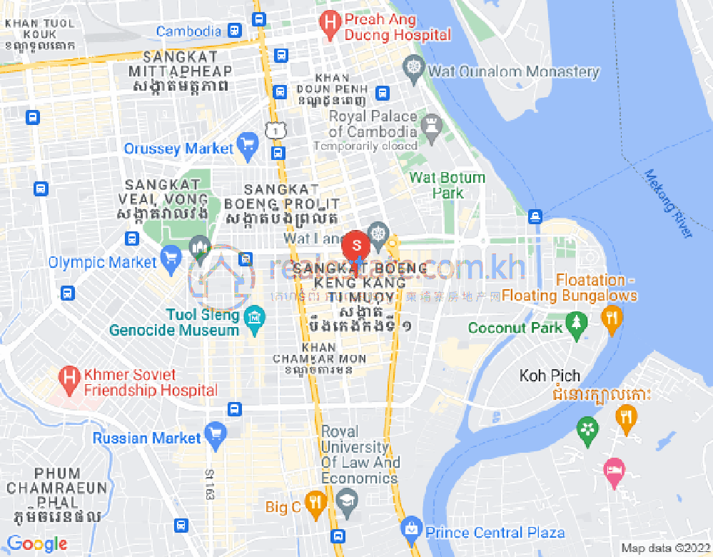 Mapa: BKK 1, Boeng Keng Kang, Phnom Penh