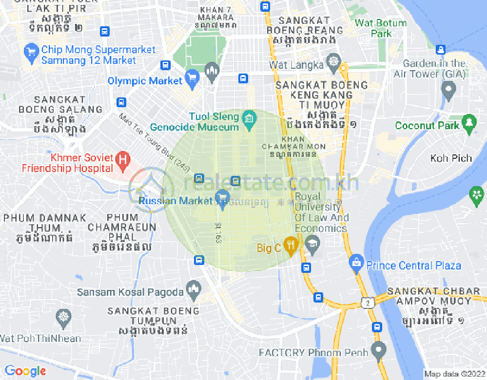 Carte de Toul Tum Poung 1, Chamkarmon, Phnom Penh