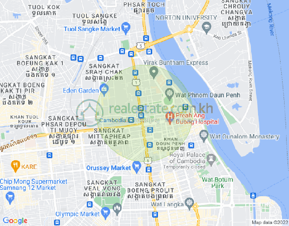 Mapa: Chakto Mukh, Daun Penh, Phnom Penh