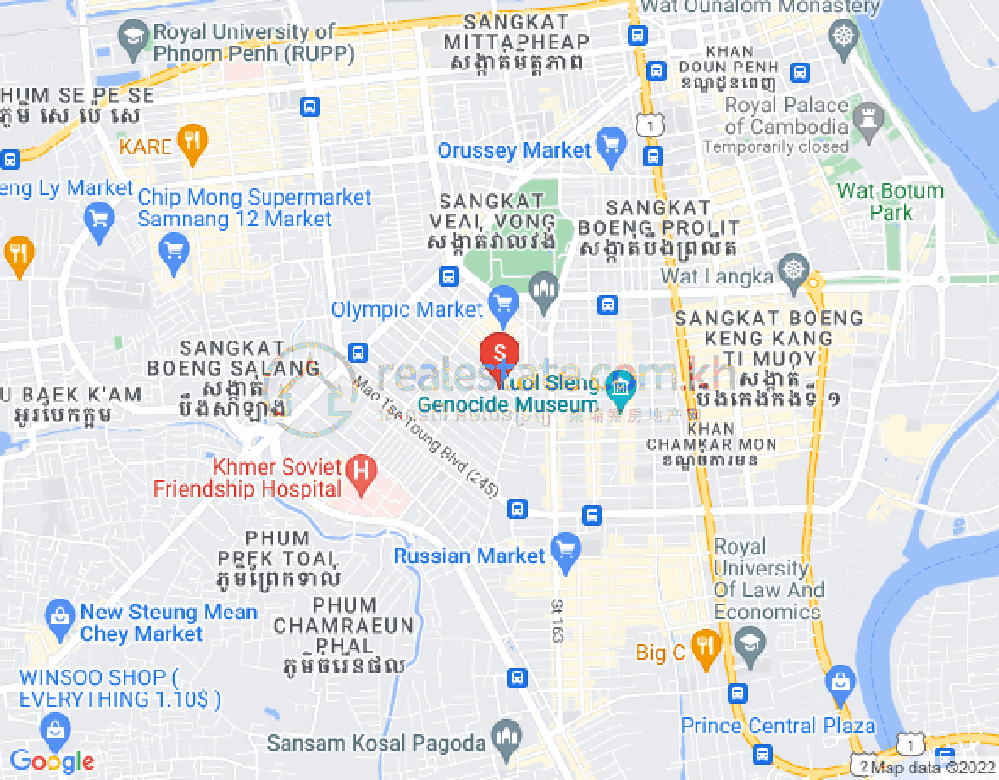 Toul Svay Prey 1镇, 波哥堪, 金边地图