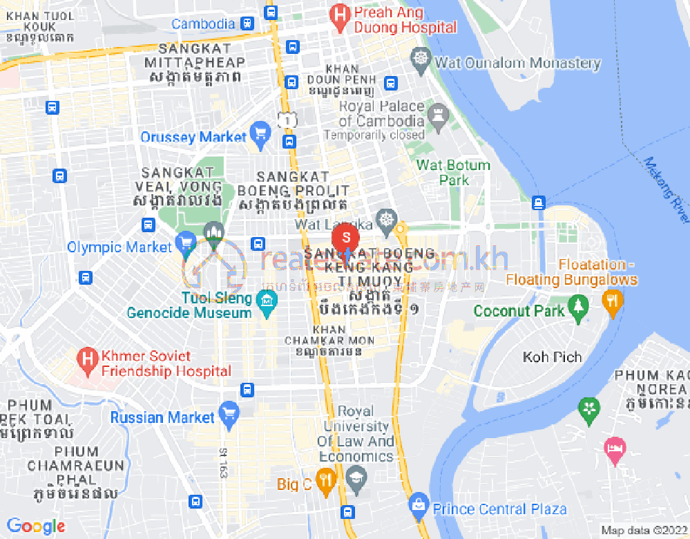 Mapa: BKK 1, Boeng Keng Kang, Phnom Penh