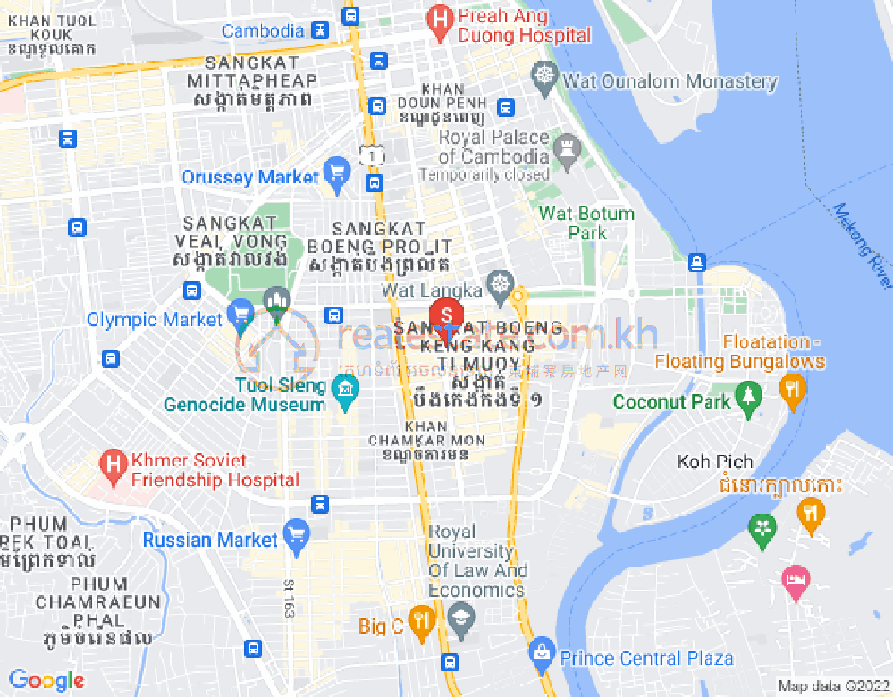 Map of BKK 1, Boeng Keng Kang, Phnom Penh
