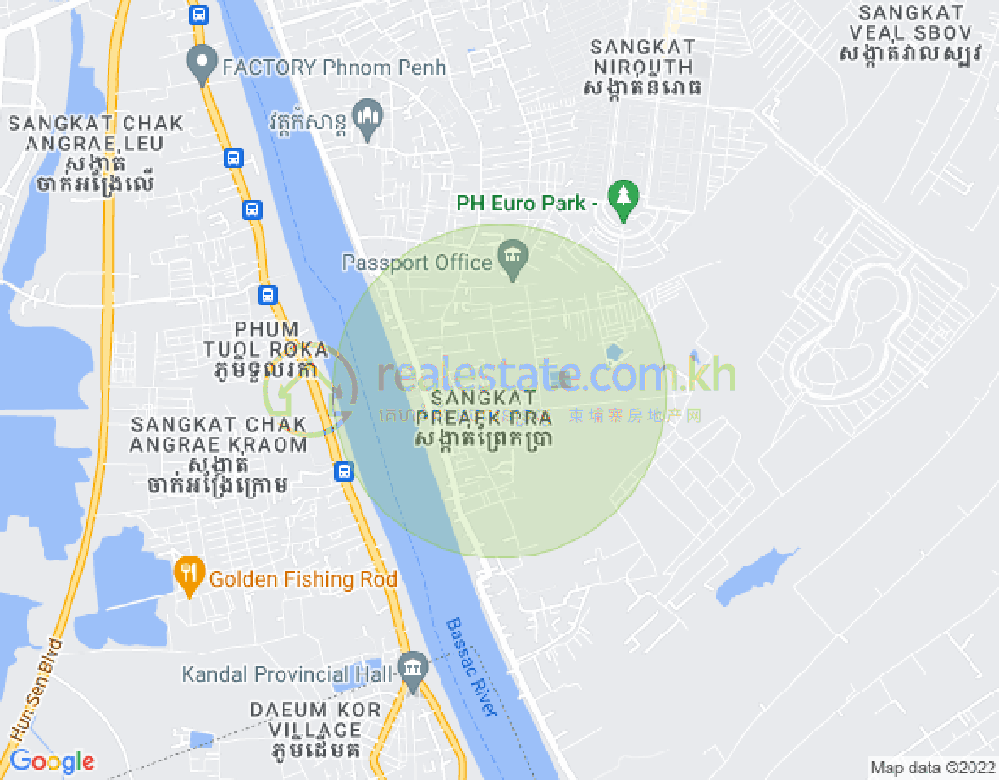 Map of Preaek Pra, Chbar Ampov, Phnom Penh