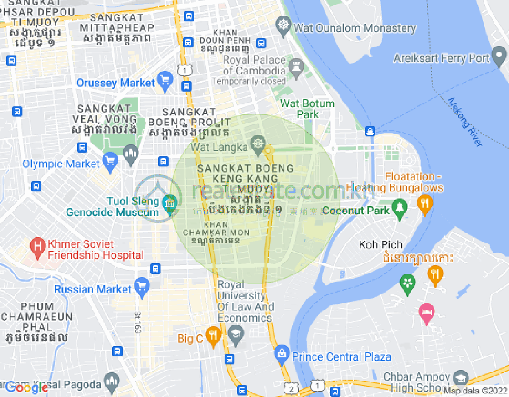 万景岗1分区（BKK1), 波哥堪, 金边地图