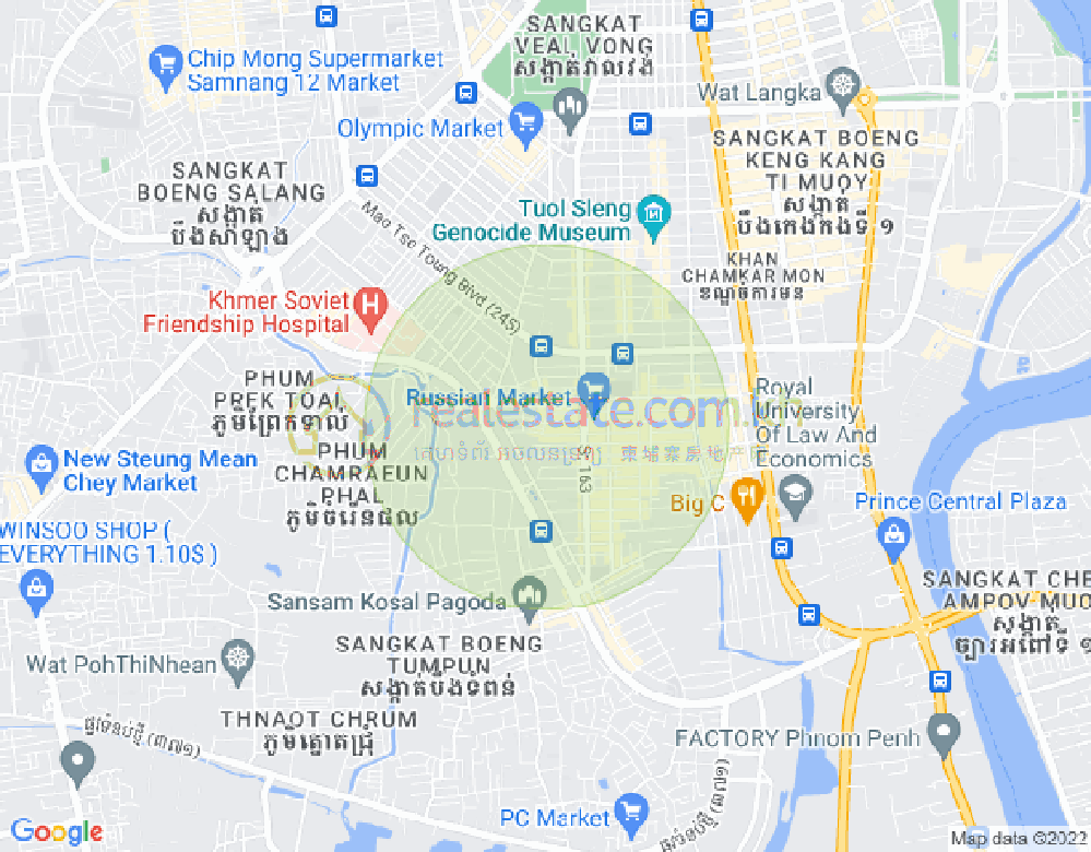 주더분1구역, 짬까몬, 프놈펜 지도