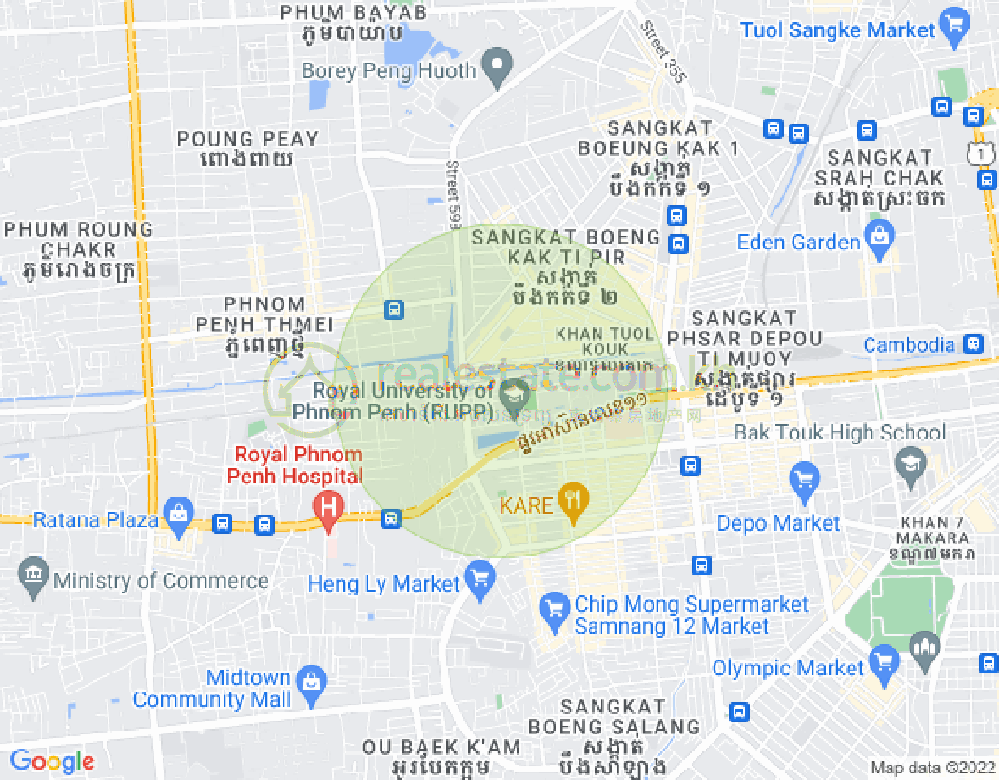 Mapa: 335, Boeung Kak 2, Toul Kork, Phnom Penh