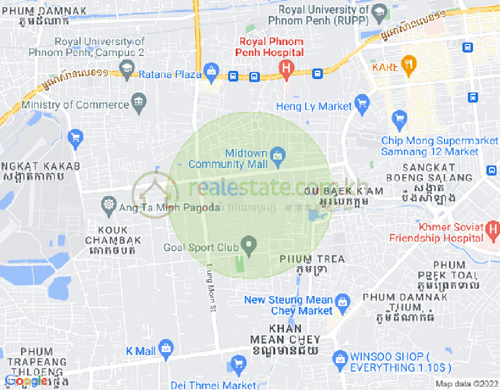 Tuek Thla屯, 森速区, 金边地图