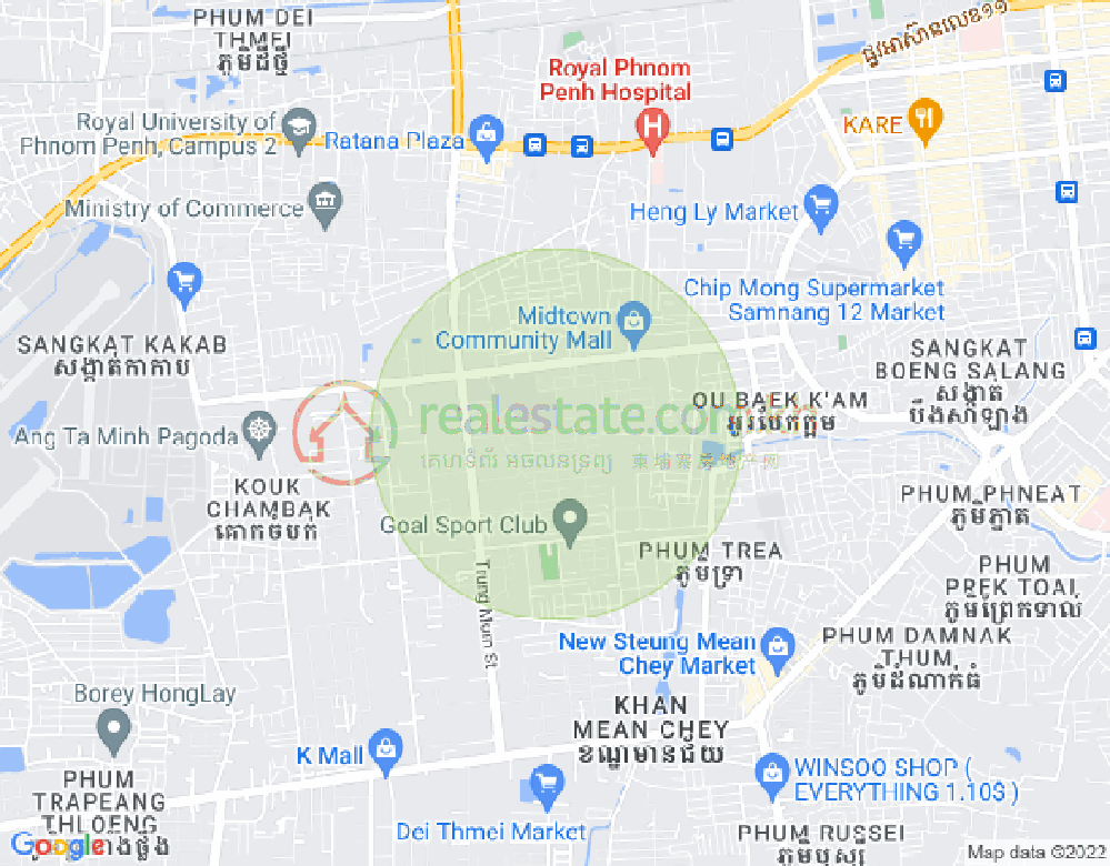 Tuek Thla屯, 森速区, 金边地图