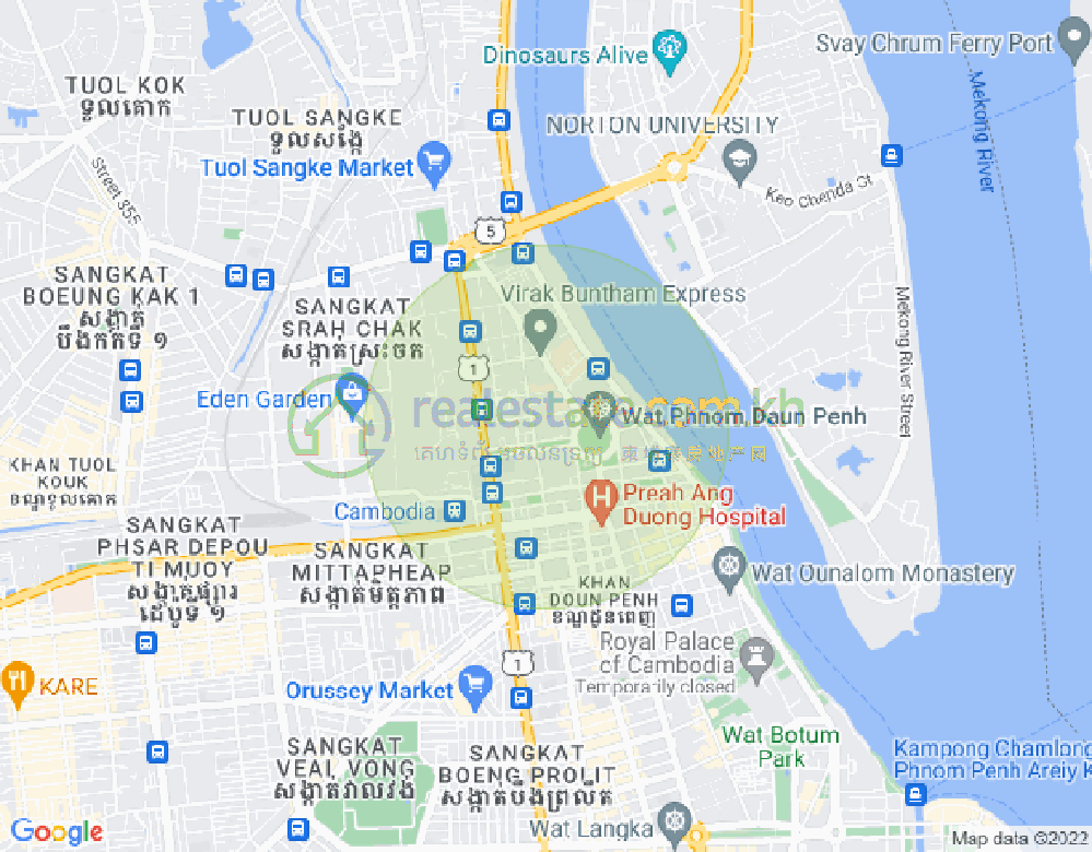 Boeng Reang镇, 隆边区, 金边地图
