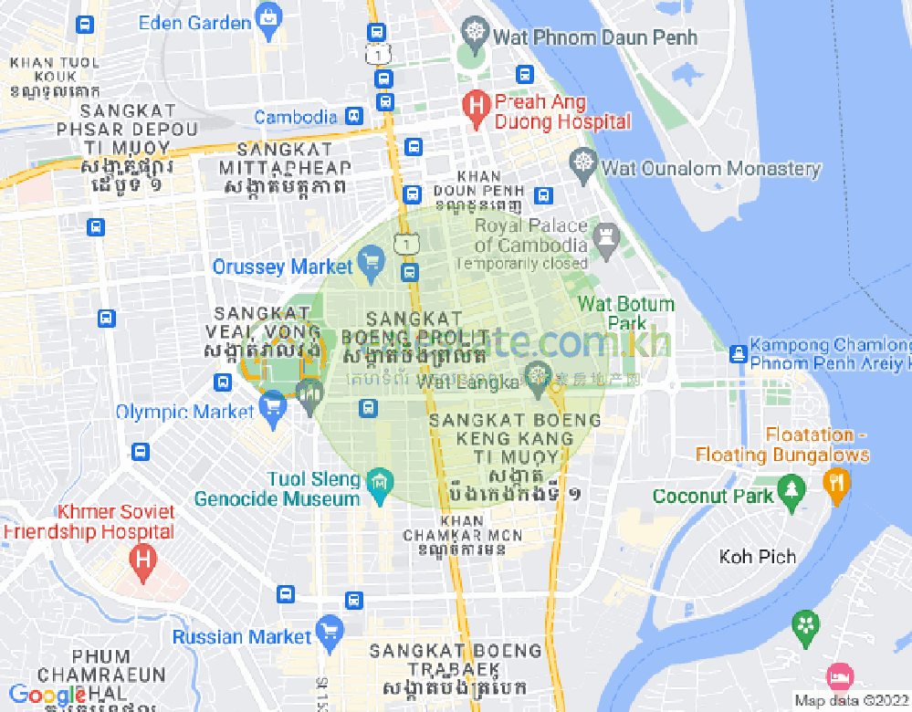 แผนที่ เบิงเรียง, ดวนป็ญ, พนมเปญ