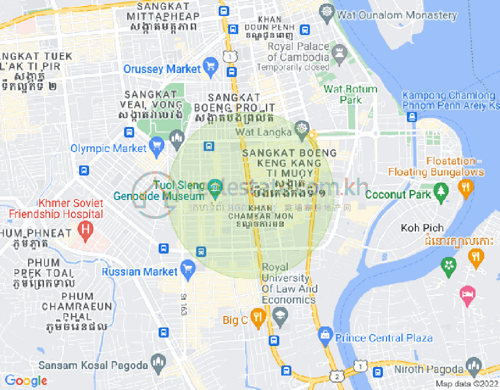 Carte de BKK 1, Boeng Keng Kang, Phnom Penh