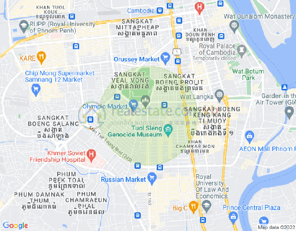 Map of Olympic, Boeng Keng Kang, Phnom Penh