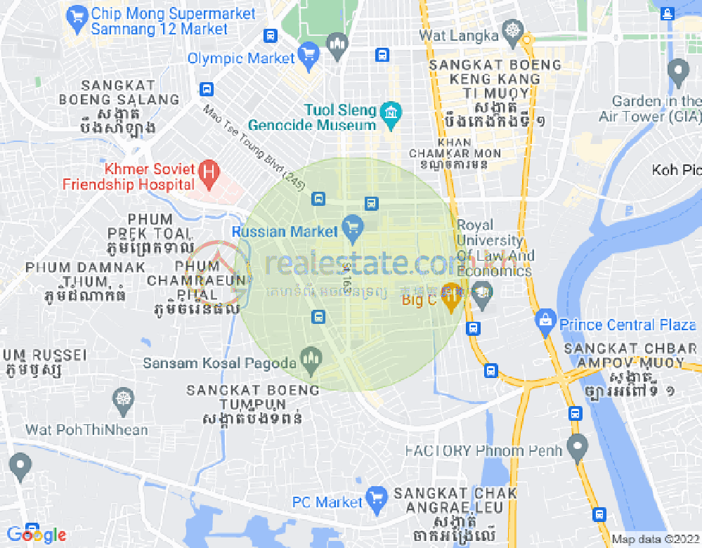 Map of Toul Tum Poung 1, Chamkarmon, Phnom Penh