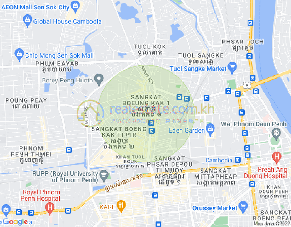 万谷湖1分区, 堆谷区, 金边地图