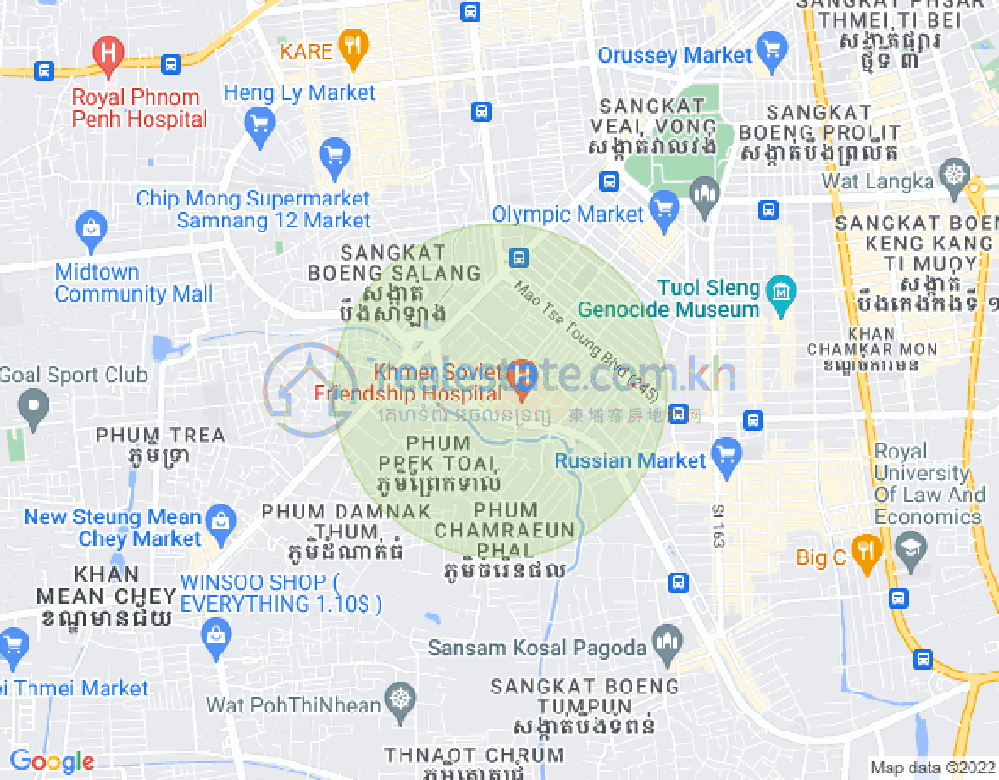 แผนที่ ตุมนบตึก, บึงเกงกอง, พนมเปญ