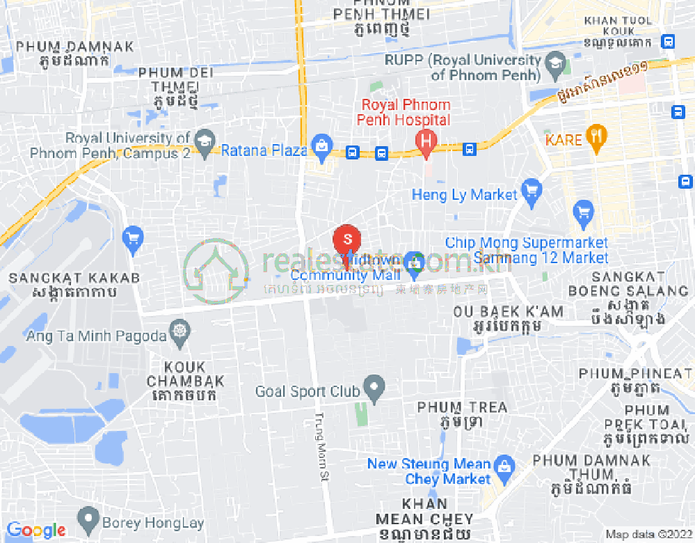 Mapa: Tuek Thla, Sen Sok, Phnom Penh