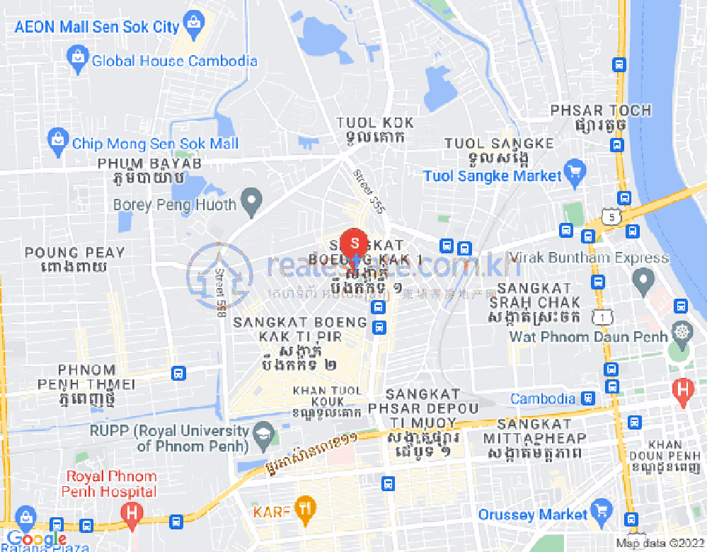 แผนที่ บึงกัก 1, ตวลโคก, พนมเปญ
