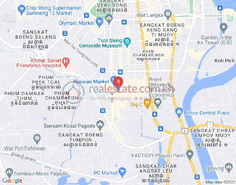 Mapa: Toul Tum Poung 1, Chamkarmon, Phnom Penh