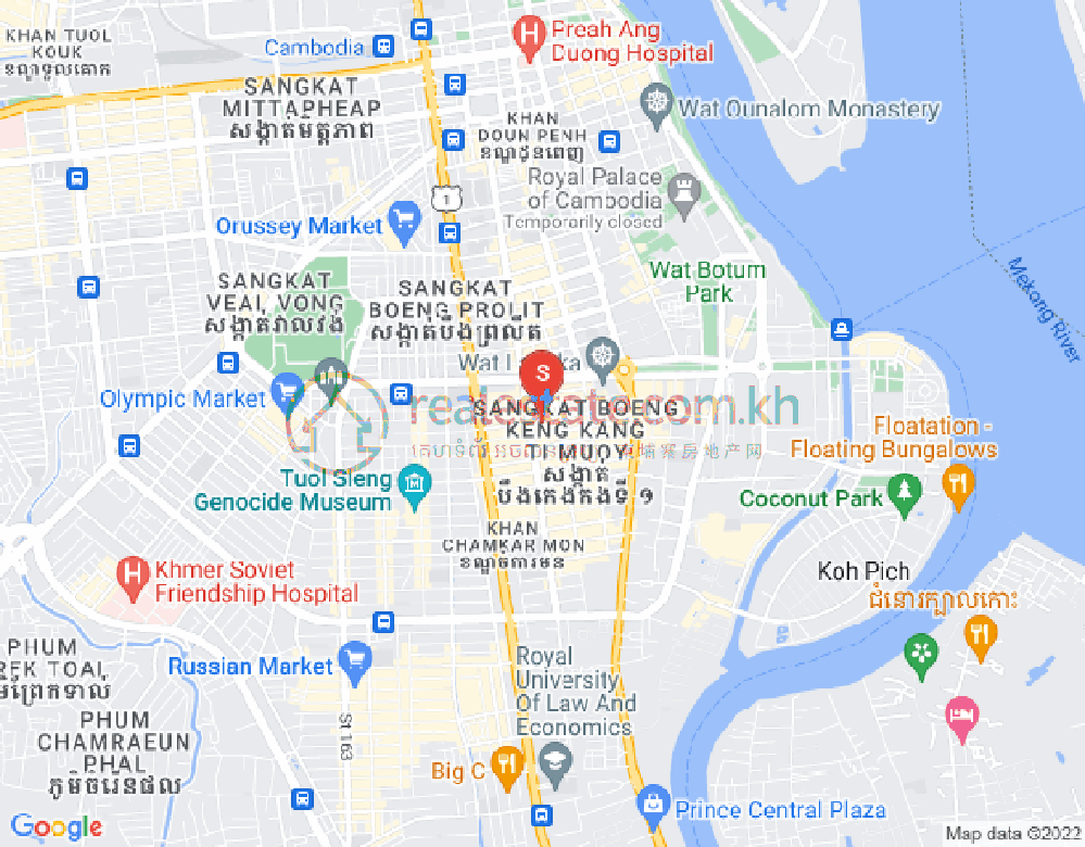 Carte de BKK 1, Boeng Keng Kang, Phnom Penh