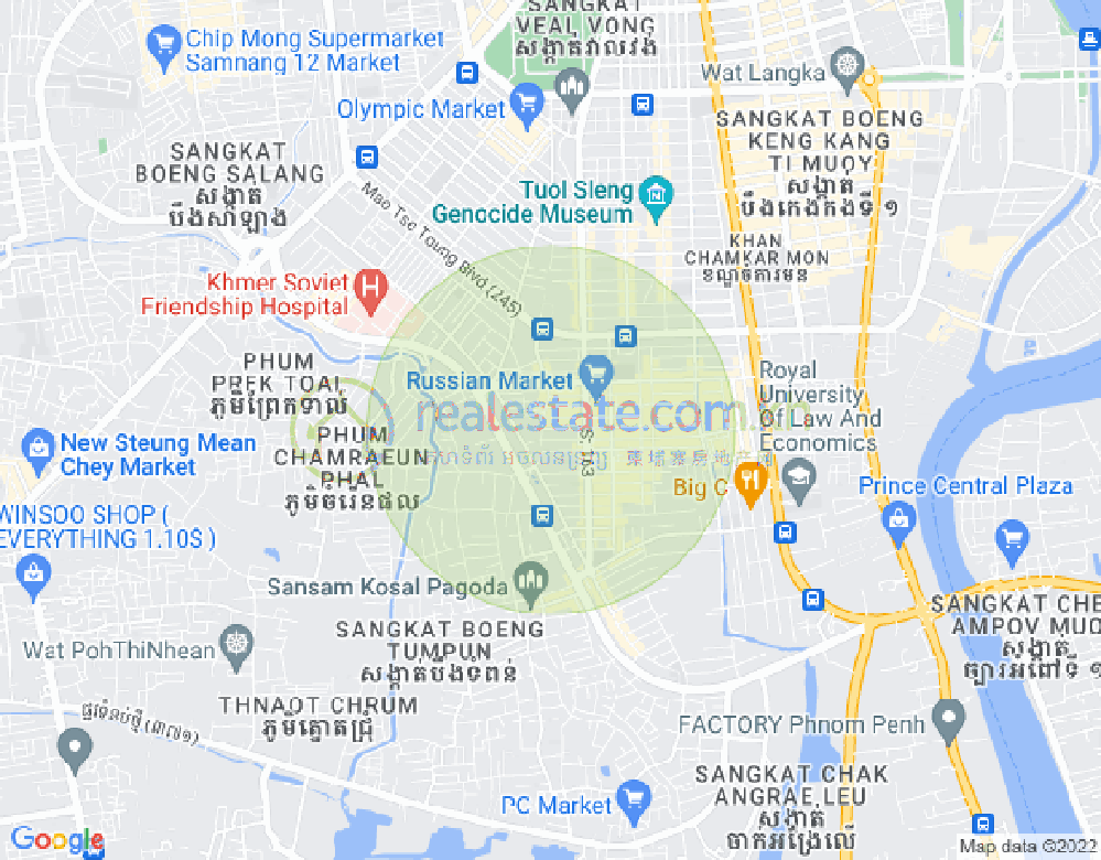 Carte de Toul Tum Poung 1, Chamkarmon, Phnom Penh