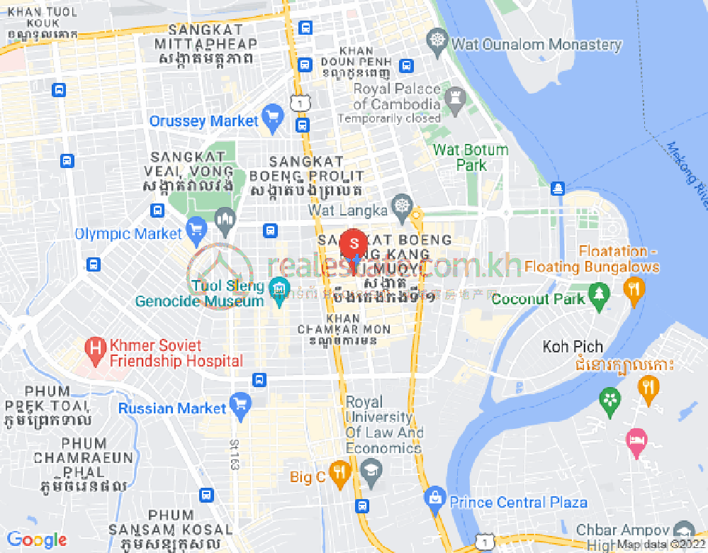 Carte de BKK 1, Boeng Keng Kang, Phnom Penh