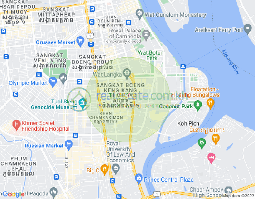 Carte de BKK 2, Boeng Keng Kang, Phnom Penh