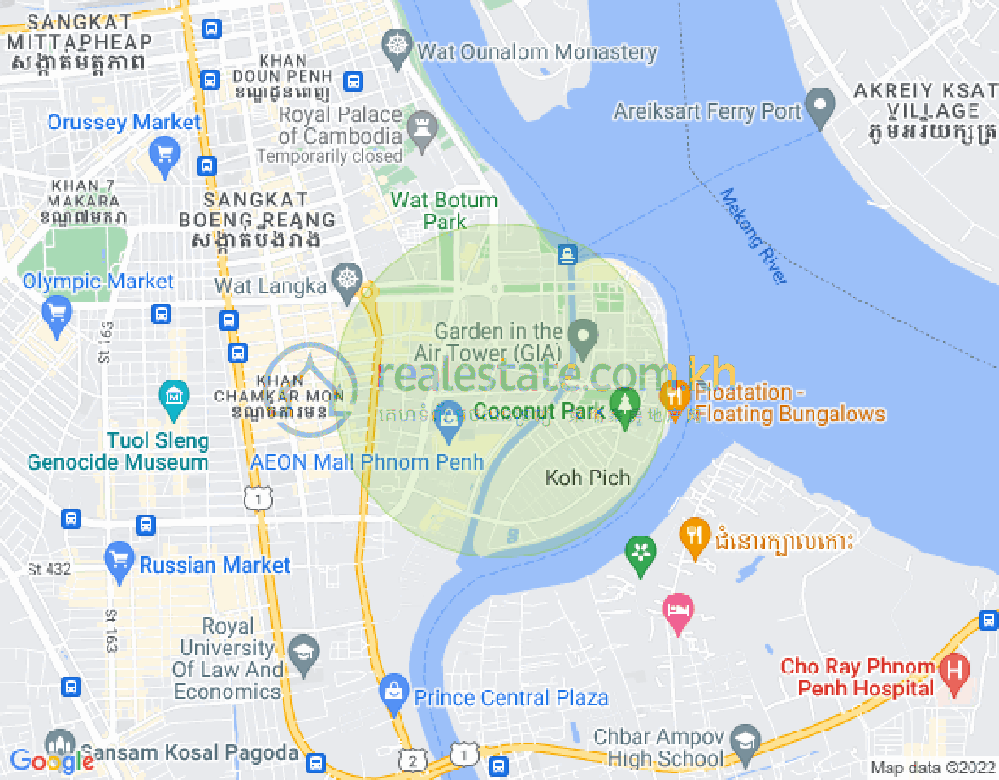 Mapa: BKK 1, Boeng Keng Kang, Phnom Penh