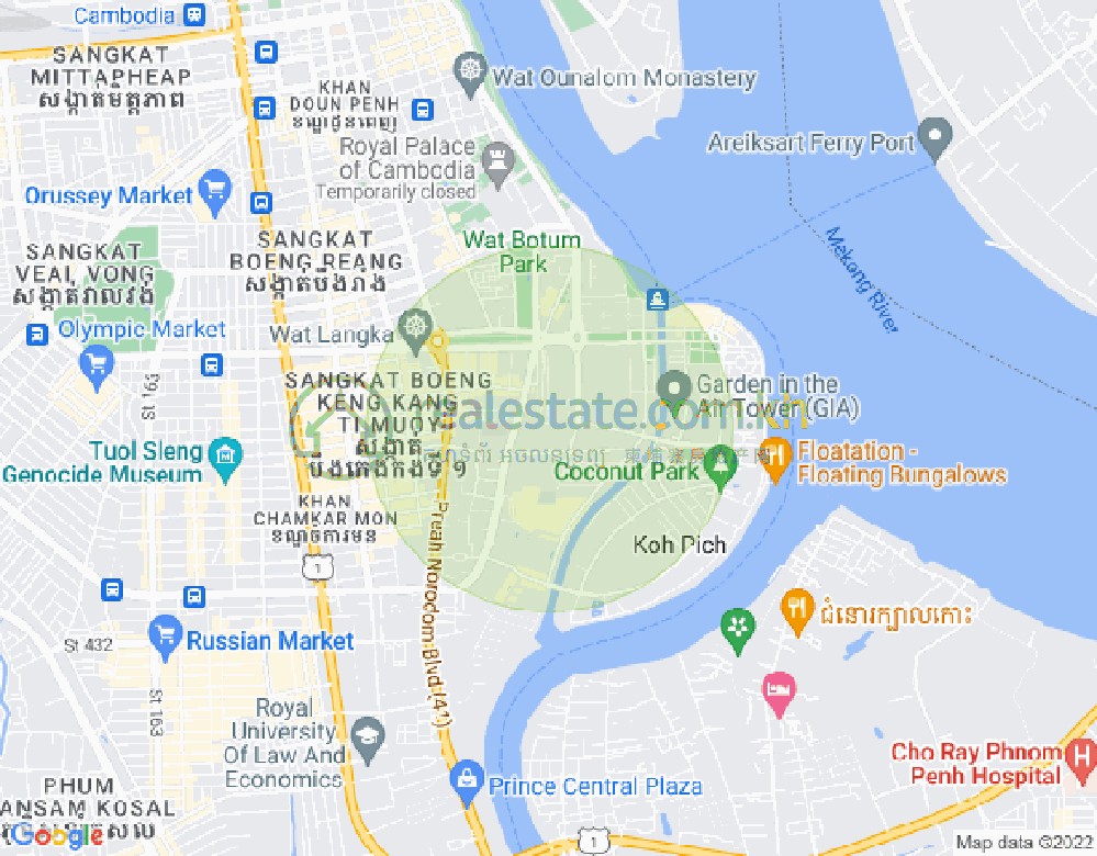 万谷湖1分区, 堆谷区, 金边地图