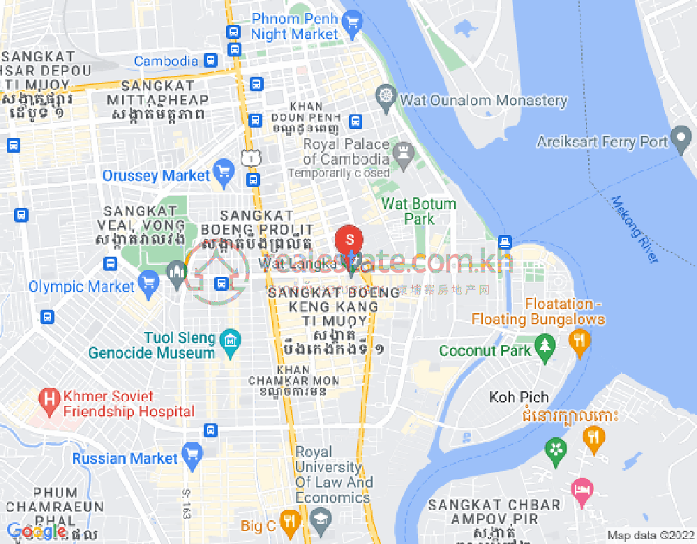 Map of BKK 1, Boeng Keng Kang, Phnom Penh