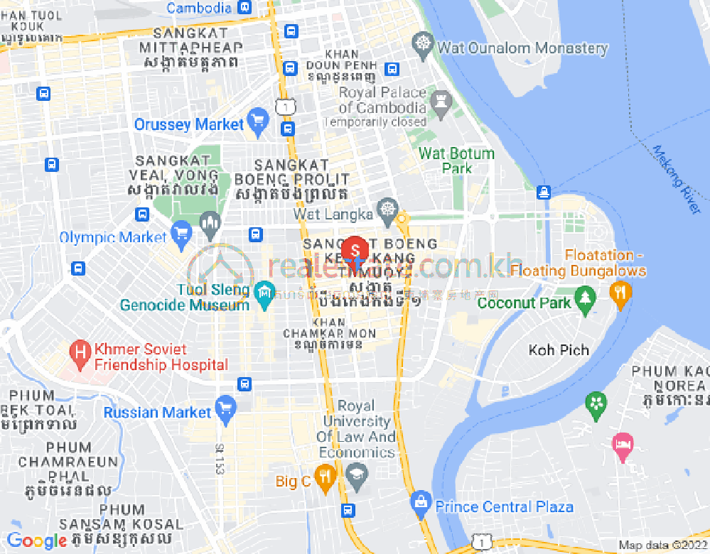 万景岗1分区（BKK1), 波哥堪, 金边地图