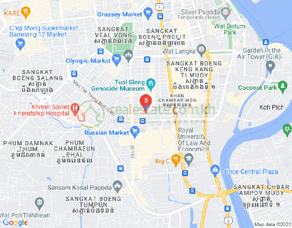 万景岗3分区（BKK3), 波哥堪, 金边地图