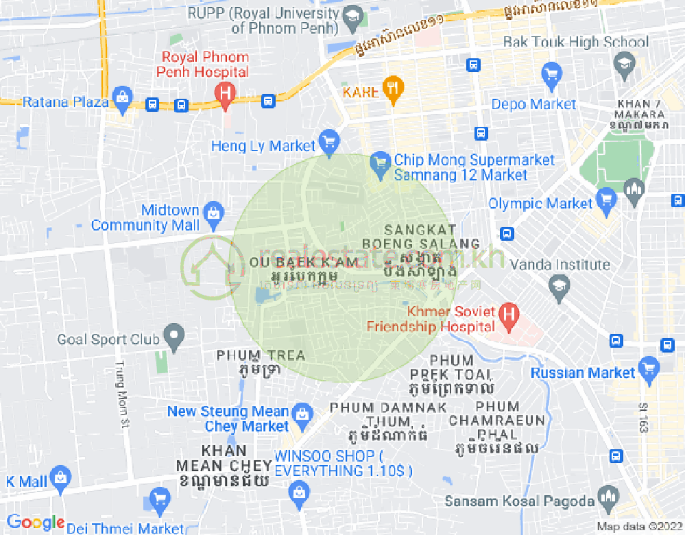 Mapa: Khmuonh, Sen Sok, Phnom Penh