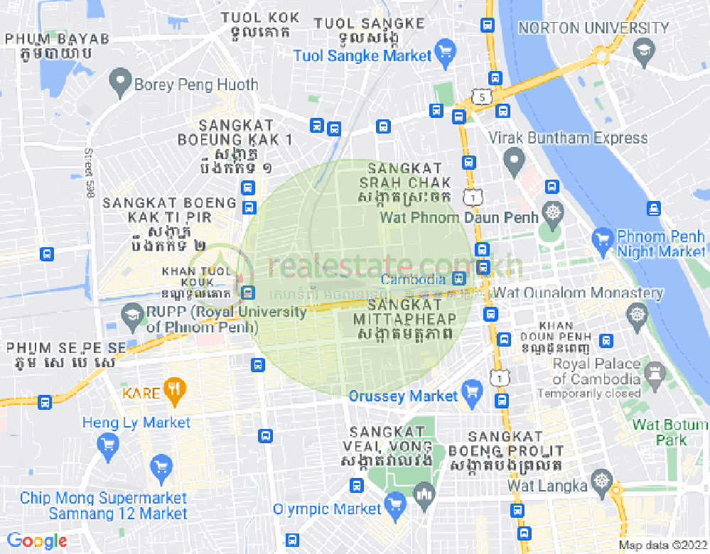 Map of Citadines Flatiron Phnom Penh