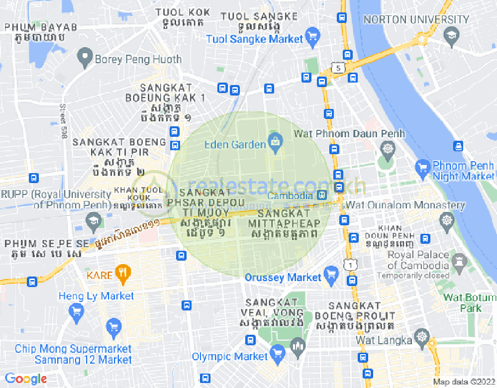 Map of Citadines Flatiron Phnom Penh