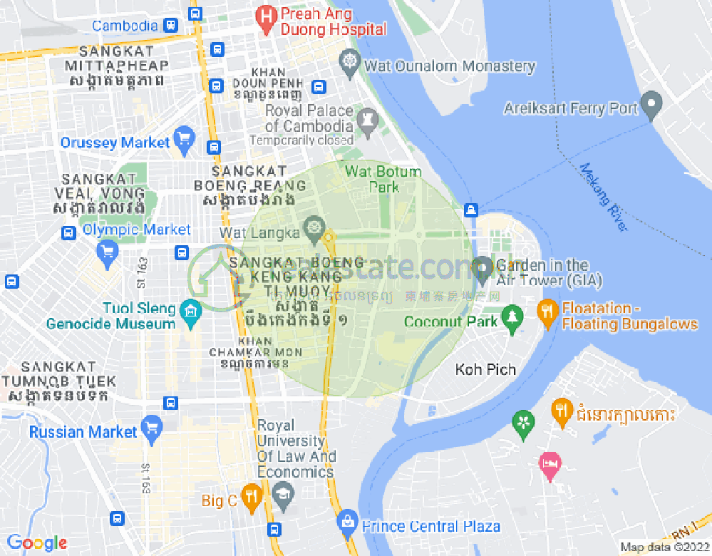 Mapa: BKK 3, Boeng Keng Kang, Phnom Penh