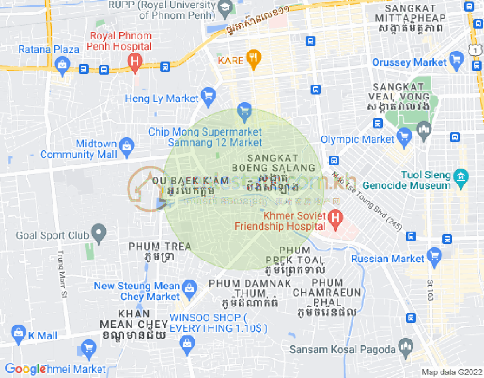 แผนที่ ตึกทลา, แซนสก, พนมเปญ