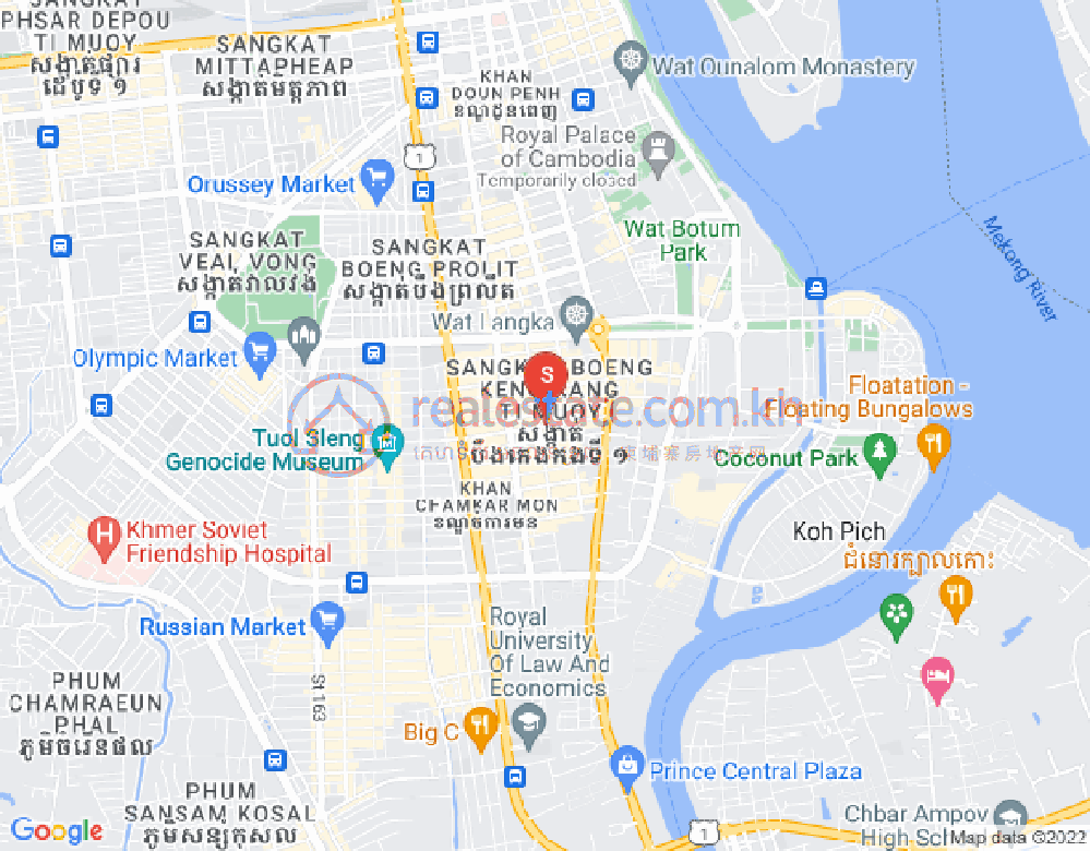 Mapa: BKK 2, Boeng Keng Kang, Phnom Penh