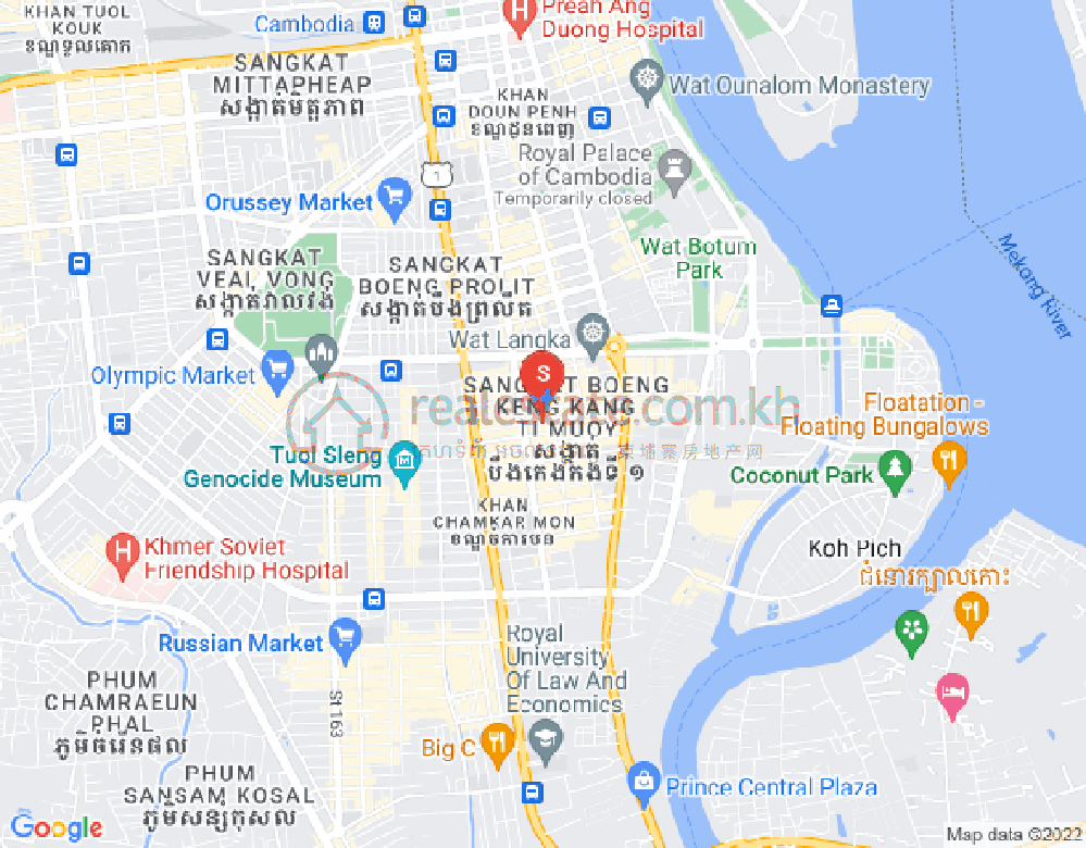Map of BKK 1, Boeng Keng Kang, Phnom Penh