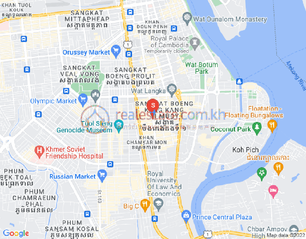 Mapa: BKK 1, Boeng Keng Kang, Phnom Penh