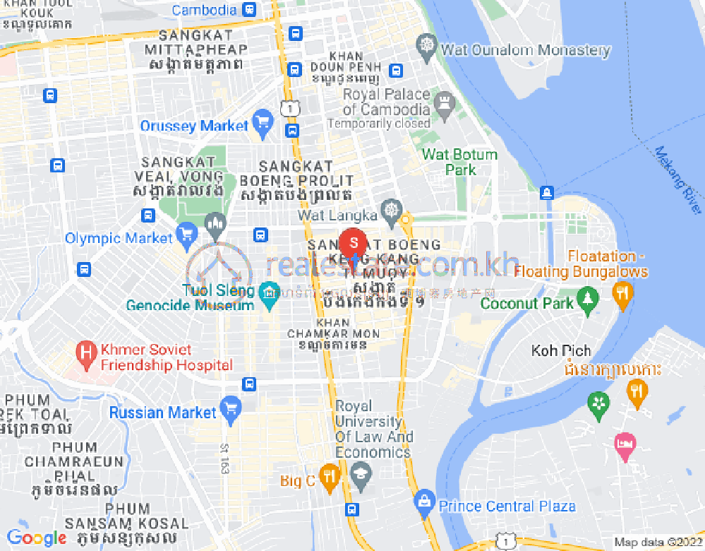 Map of BKK 1, Boeng Keng Kang, Phnom Penh